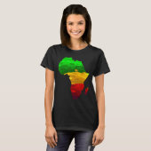 Afrika Kaart Groen Geel Rood Trots African Pride J T-shirt (Voorkant volledig)