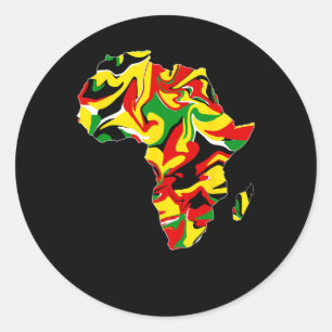 Afrika Kaart Groen Geel Rood Trots Afrikaanse Prid Ronde Sticker