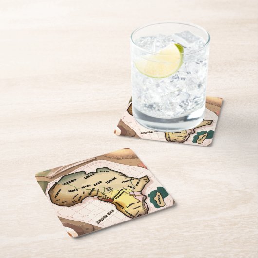 Afrika-kaart Kartonnen Onderzetters (Insitu)