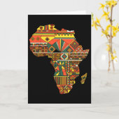 Afrika Kaart Kente Juneteenth Afro-Amerikaans Zwar (Gele Bloem)