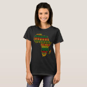 Afrika Kaart Kente Juneteenth Afro-Amerikaans Zwar T-shirt (Voorkant volledig)
