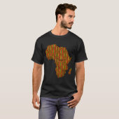 Afrika Kaart Kente voor Afrika T-shirt (Voorkant volledig)