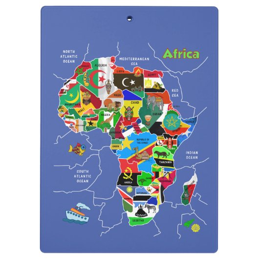 Afrika-kaart Klembord (Achterkant)