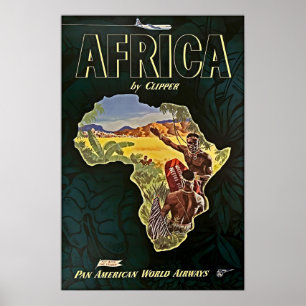 Afrika Kaart Kunst Afrikaanse Print Pan Am Reis Po