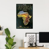 Afrika Kaart Kunst Afrikaanse Print Pan Am Reizen (Thuiskantoor)