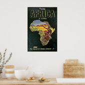 Afrika Kaart Kunst Afrikaanse Print Pan Am Reizen (Keuken)