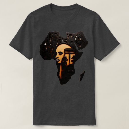 Afrika Kaart Kunst T-shirt (Design voorkant)