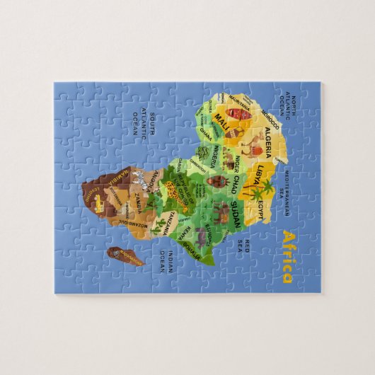 Afrika-kaart Legpuzzel (Horizontaal)