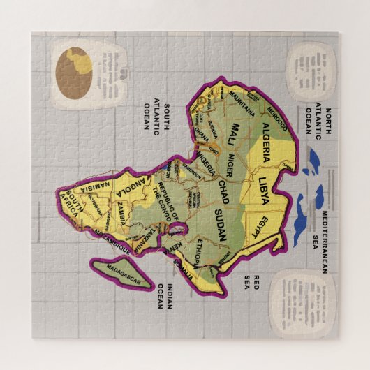 Afrika-kaart Legpuzzel (Horizontaal)