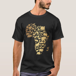 Afrika-kaart met dieren Afrikaans continentaal mel T-shirt