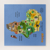 Afrika Kaart met Flags-puzzel Legpuzzel (Horizontaal)