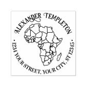 Afrika Kaart met Landen Rond Naam Retouradres Zelfinktende Stempel (Design)