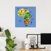 Afrika-kaart met Poster voor lagelonenkunstwerken (Thuiskantoor)