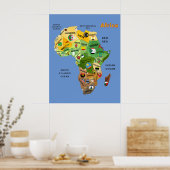 Afrika-kaart met Poster voor lagelonenkunstwerken (Keuken)