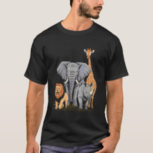 Afrika kaart met safari dieren silhouet t-shirt