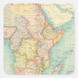 Afrika-kaart met scheepvaartroutes vierkante sticker
