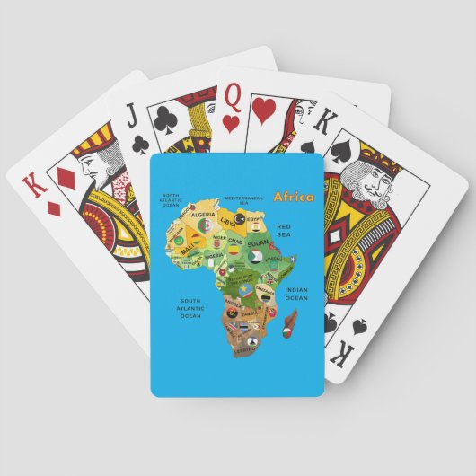 Afrika kaart met vlaggen (Achterkant)