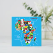 Afrika kaart met vlaggen (Staand voorkant)