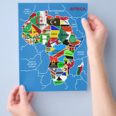 Afrika Kaart met vlaggen (Hand)