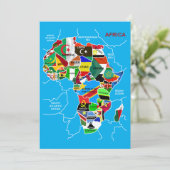 Afrika kaart met vlaggen kaart (Staand voorkant)