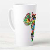 Afrika kaart met vlaggen latte mok (Linkerhoek)