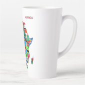 Afrika kaart met vlaggen latte mok (Rechts)