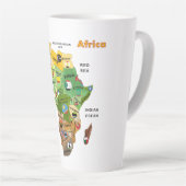 Afrika kaart met vlaggen Latte Mok (Rechterhoek)