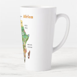 Afrika kaart met vlaggen Latte Mok
