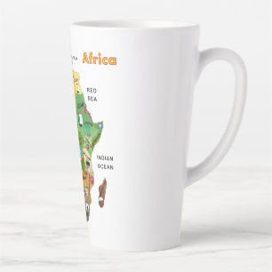 Afrika kaart met vlaggen Latte Mok