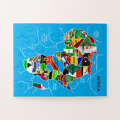 Afrika kaart met vlaggen legpuzzel (Horizontaal)