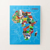 Afrika kaart met vlaggen legpuzzel (Verticaal)