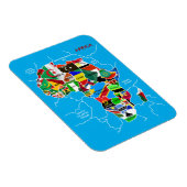 Afrika kaart met vlaggen magneet (Rechterzijde)