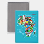 Afrika kaart met vlaggen magneet (Voorkant / Achterkant)
