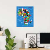 Afrika Kaart met vlaggen Poster (Thuiskantoor)