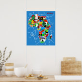 Afrika Kaart met vlaggen Poster (Keuken)