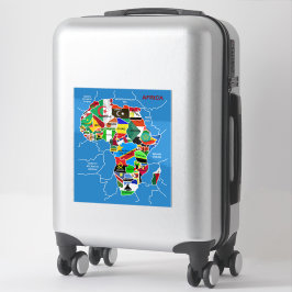 Afrika kaart met vlaggen sticker