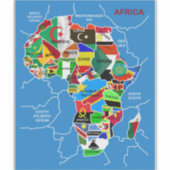 Afrika kaart met vlaggen sticker (Voorkant)