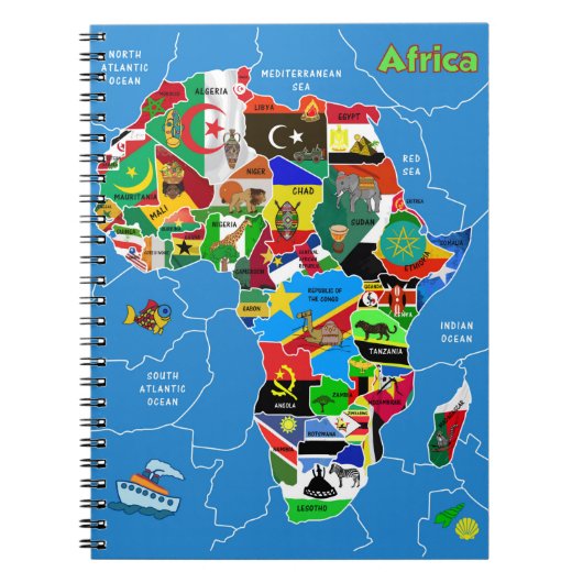 Afrika-kaart Notitieboek (Voorkant)