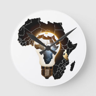 Afrika kaart ontworpen wandklok