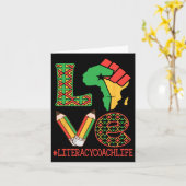 Afrika Kaart Opgeheven Vuist Liefde Geletterdheid (Gele Bloem)