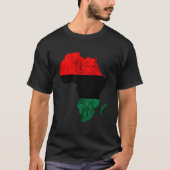Afrika Kaart Pan African Pride Unia vlag Black Lib T-shirt (Voorkant)