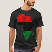 Afrika Kaart pan-Afrikaanse Pride UNIA vlag Zwarte T-shirt (Voorkant)