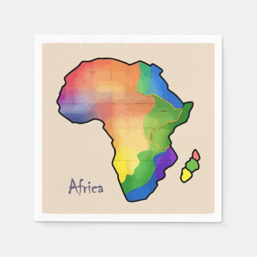 Afrika Kaart Papier Servet (Voorkant)
