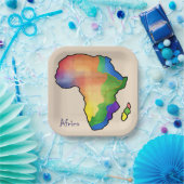 Afrika-kaart Papieren Bordje (Feest)