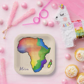 Afrika-kaart Papieren Bordje (Feest)
