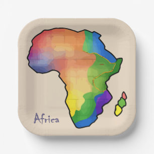 Afrika-kaart Papieren Bordje