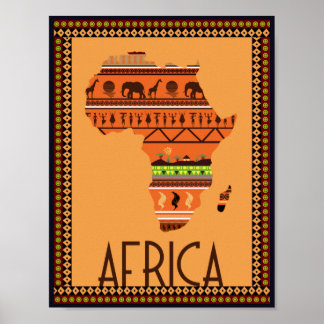 Afrika - Kaart Poster