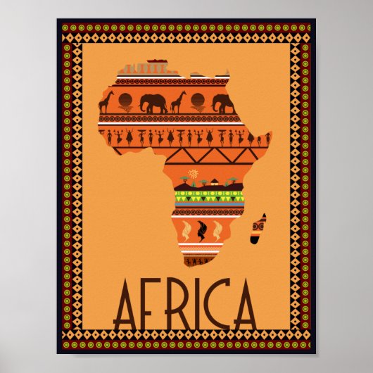 Afrika - Kaart Poster