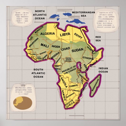 Afrika-kaart Poster (Voorkant)