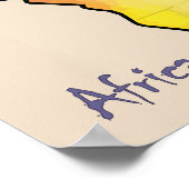 Afrika Kaart Print, waarde Poster papier (mat) (Hoek)